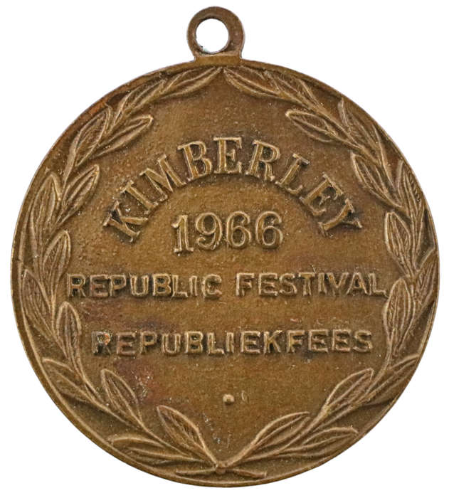 1966 South Africa Kimberley Fifth Anniversary of the Republic Medallion Laidlaw#0191