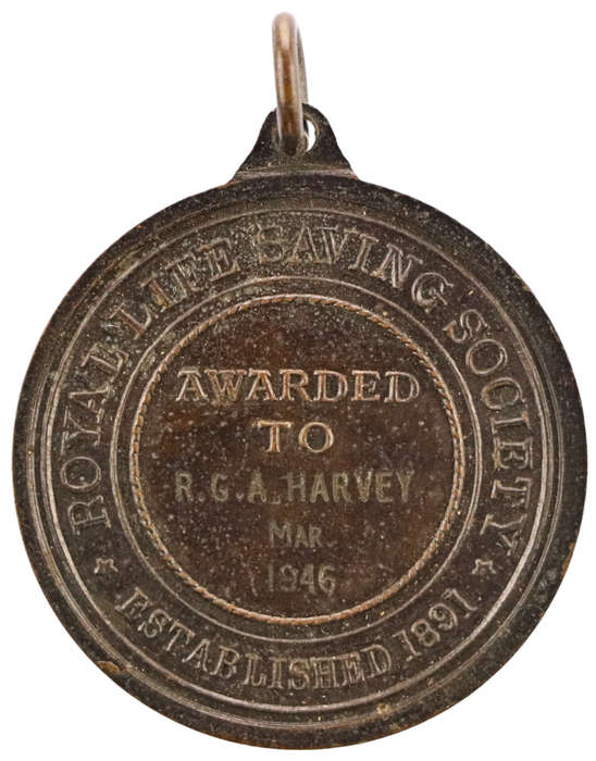 1946 Royal Life Saving Society Medallion Awarded to R. G. A. Harvey