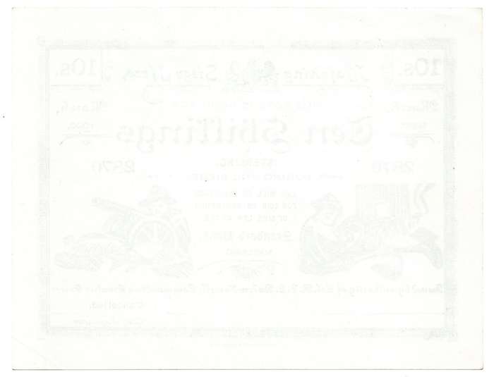 1900 Mafeking Siege 10 Shillings - Commanding (canceled) - Reprints on the original plate by the mus