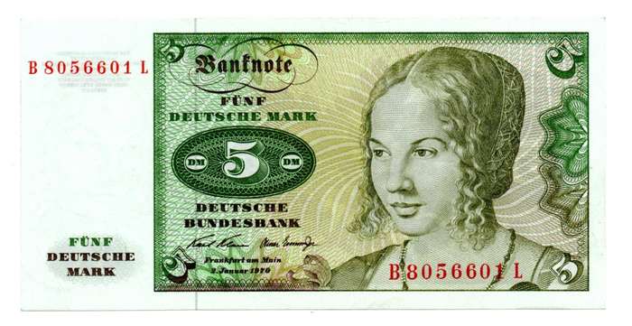 1970 German 5 Mark Pick#30a