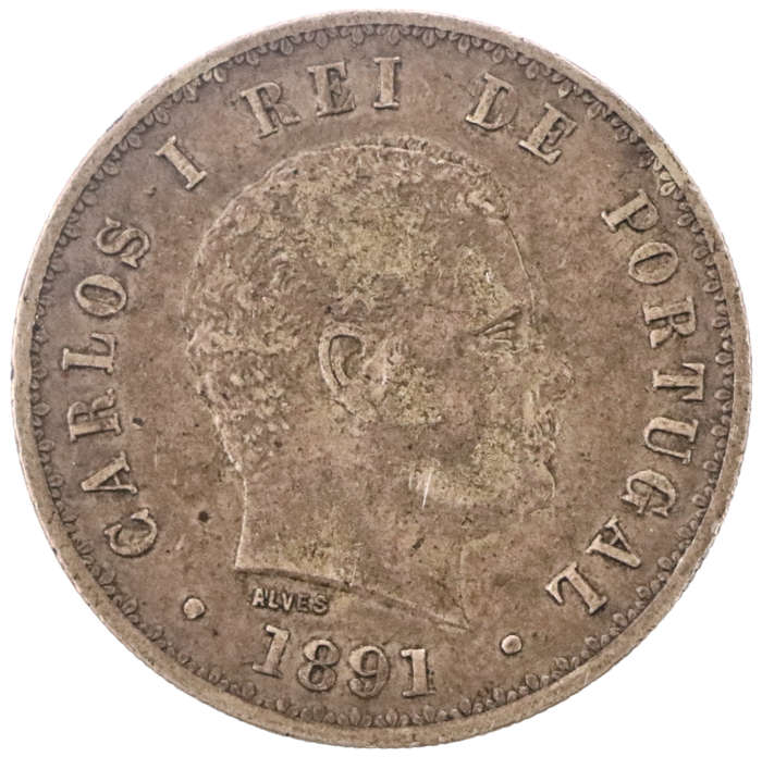 1891 Portugal 500 Reis .917 Silver KM#535