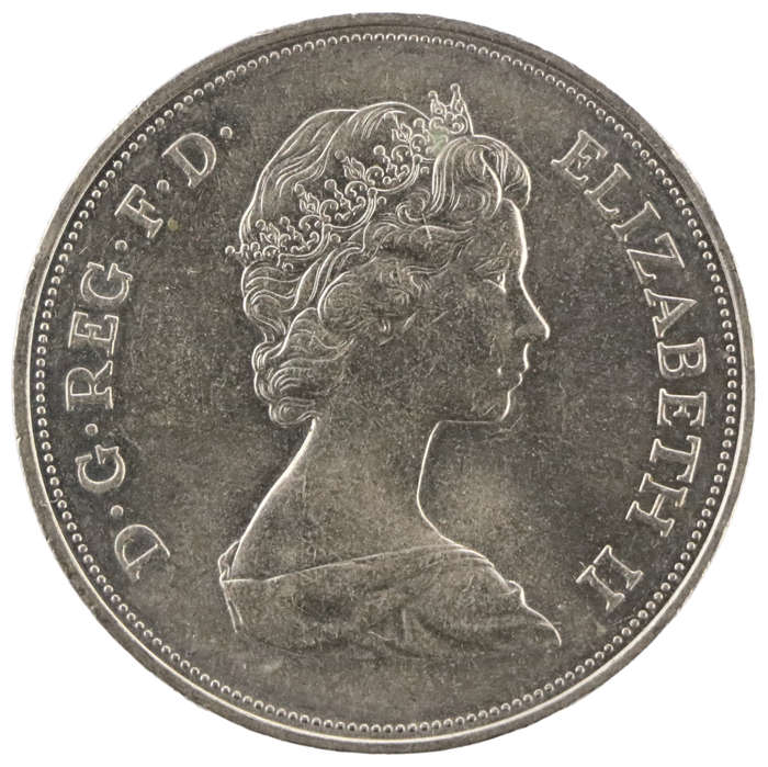 1972 Great Britain Commemorative 25 Pence, 25th wedding anniversary of Queen Elizabeth II and Prince