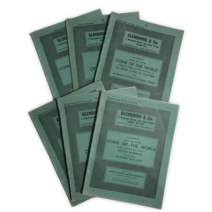 Glending & Co. 1969-1972 Lot of 6 Auction Catalogues of Gold and Silver Coins of the World (some ill