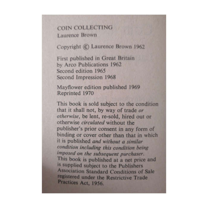 1970 Coin Collecting by Laurence Brown Softcover