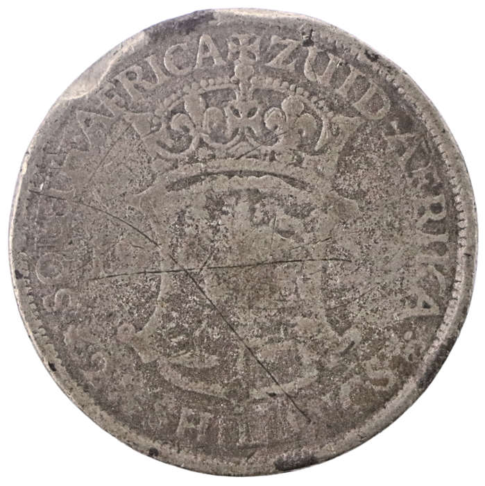1920`s Lead Union South Africa 2 1/2 Shilling `Prison Money`