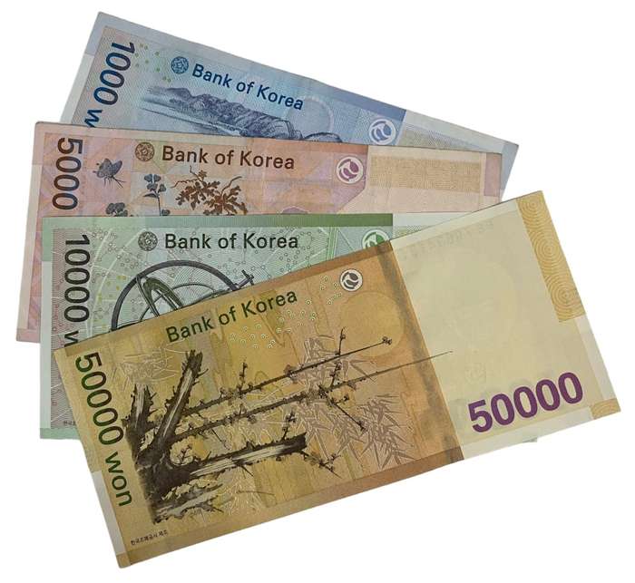 Set of 2006-2009 South Korea 1000 to 50 000 Won