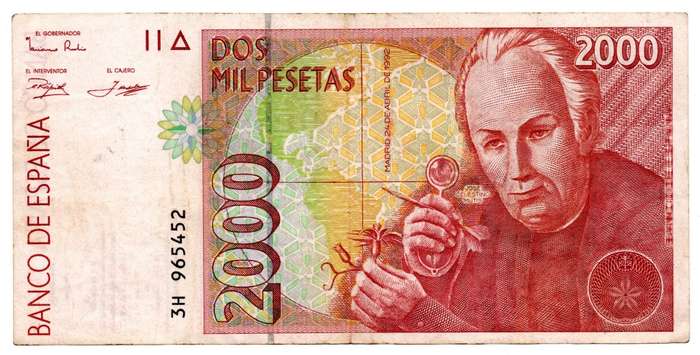1996 Spain 2000 Pesetas Pick#164
