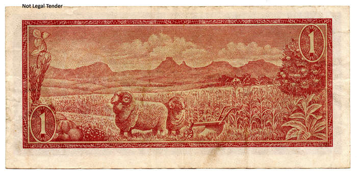 1967 South Africa TW De Jongh Type 7 First Issue R1, Slight off centre printing