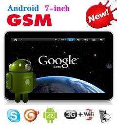 ***NEW 2012***7" GSM ANDROID**2.2**1GHZ**4GB**SIM CARD TABLET PC* 3G, + **KEYBOARD & POUCH COMBO**