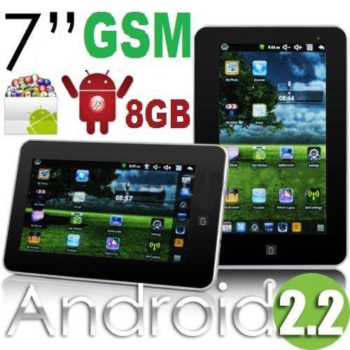 ***NEW 2012***7" GSM ANDROID**2.2**1GHZ** 8GB **SIM CARD TABLET PC* 3G, + **KEYBOARD & POUCH COMBO**