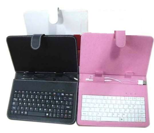 USB Keyboard/Case for 7" Tablet pc. Available in Black, White and Pink