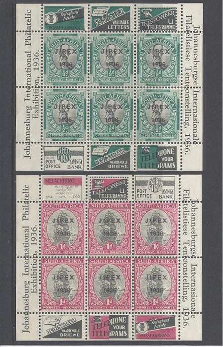 1936 JIPEX  1/2d. and 1d. sheetlets in superb unmounted mint condition. SACC 68 & 69.