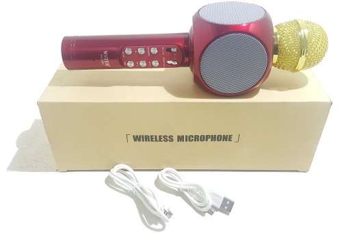 Clearance Auction!!! Microphone - Bluetooth Karaoke Mic with Built-In Speakers and LEDs