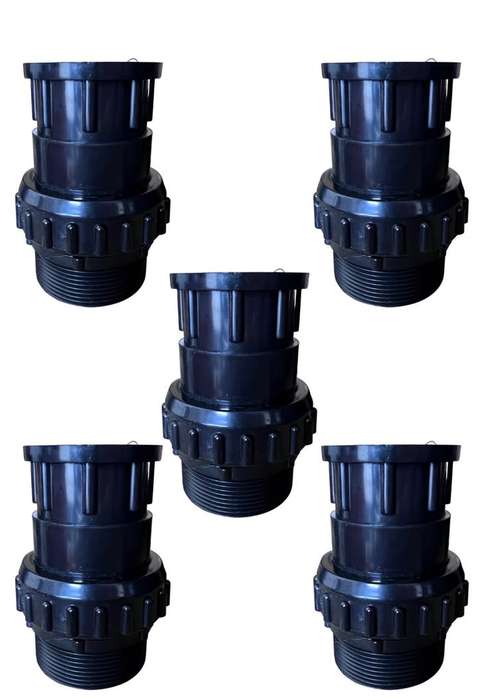 Pool Haus 50mm Pvc Black Union 5 Pack
