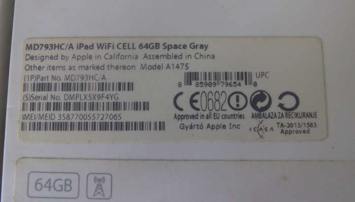 Apple iPad Air 64GB WiFi + Cellular / LTE with Original Apple Box in EXCELLENT Like New Condition