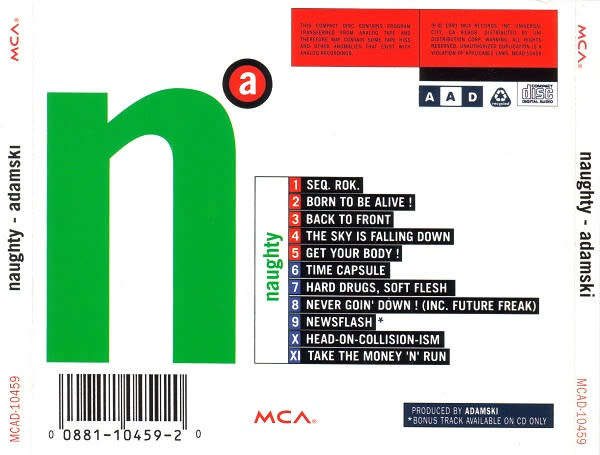 Adamski - Naughty (CD, Album)