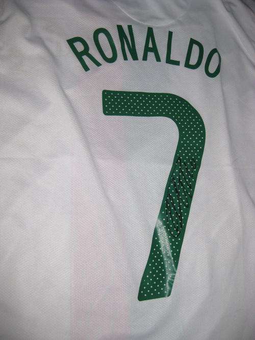 Cristiano Ronaldo signed Portugal World Cup away shirt WOW