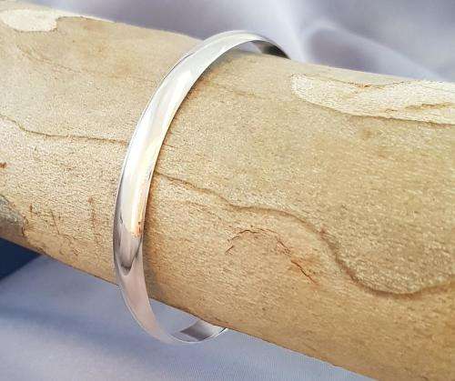 Sterling Silver Solid Bangle 10mm