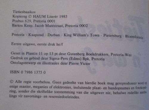 Tietiesbaaikos - Pieter Pieterse