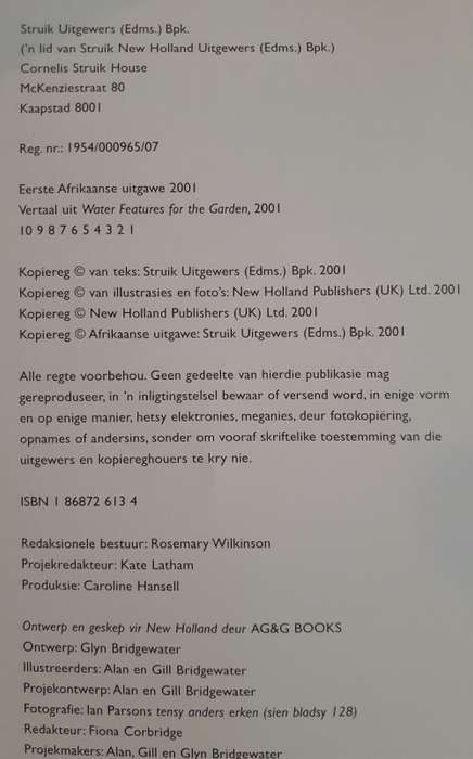 Waterverfraaiings Vir Die Tuin - Alan & Gill Bridgewater - Softcover - 128 Pages