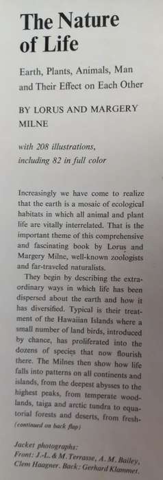 The Nature Of Life - Lorus and Margery Milne - Hardcover - 319 pages