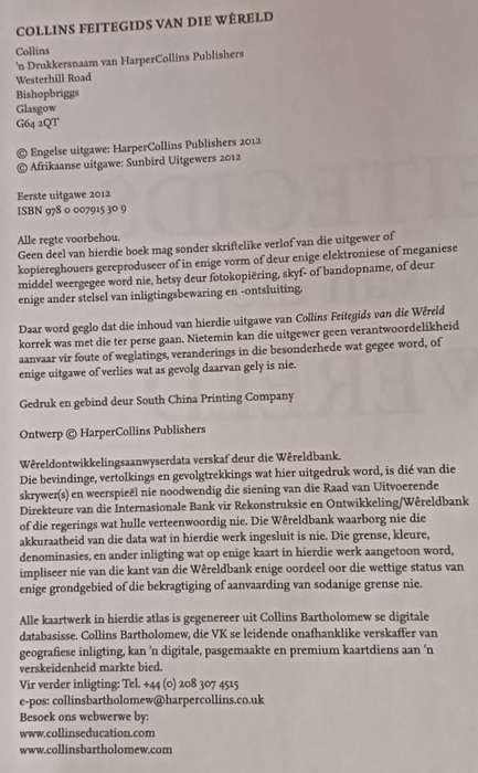 Collins Feitegids van die Wereld - Hardcover - 360 Pages