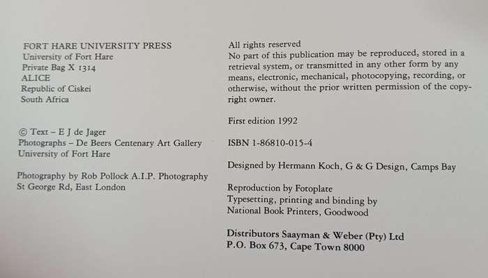 IMAGES OF MAN CONTEMPORARY SOUTH AFRICAN BLACK ART AND ARTISTS` BY EJ DE JAGER - Hardcover