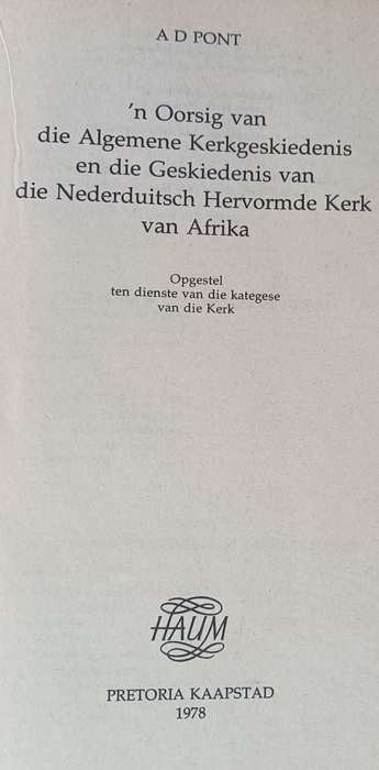 Kerkgeskiedenis - Prof Dr Ad Pont