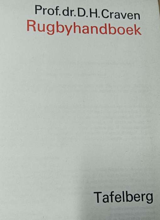 Rugbyhandboek - Prof. Dr. D.H. Craven - Hardcover - 268 Pages