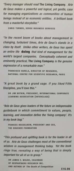 The Living Company - Arie de Geus - Hardcover - 254 pages