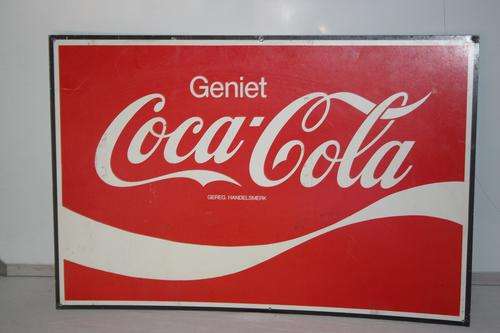 VINTAGE STEEL COCA-COLA SIGN IN IMMACULATE CONDITION