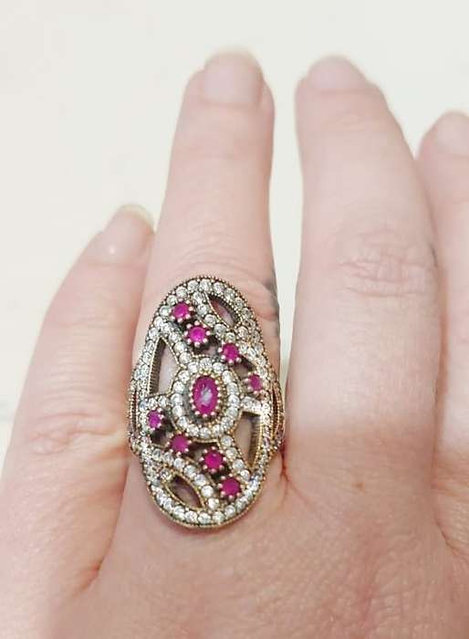 Authentic Turkish Ruby & Topaz Ring