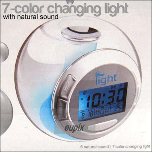 Nature Sound 7 Color Changing Light Digital Alarm Clock
