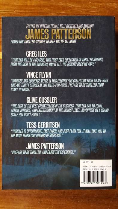Thriller: Stories to Keep You Up All Night edited by James Patterson - Large Softcover