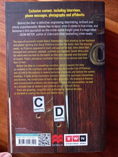 BEHIND THE DOOR: The Oscar Pistorius and Reeva Steenkamp Story by Mandy Wiener - Large Softcover