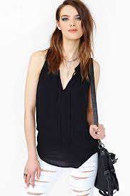 Black Formal Chiiffon Top