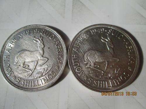 SILVER 1949 5 Shillings. Bid per coin