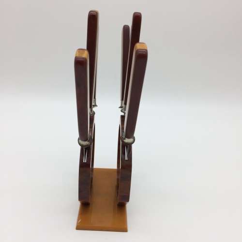 Art Deco Bakelite Fruit Knives and Stand