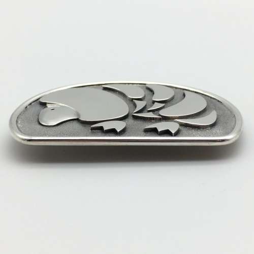 Solid Silver `Pangolin` Vintage Designer Brooch