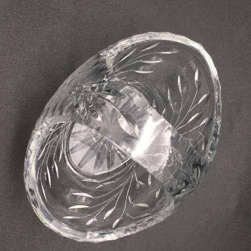 Attractive `Rose-Cut` Vintage Crystal Basket