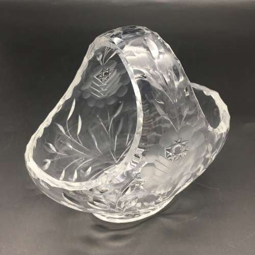 Attractive `Rose-Cut` Vintage Crystal Basket