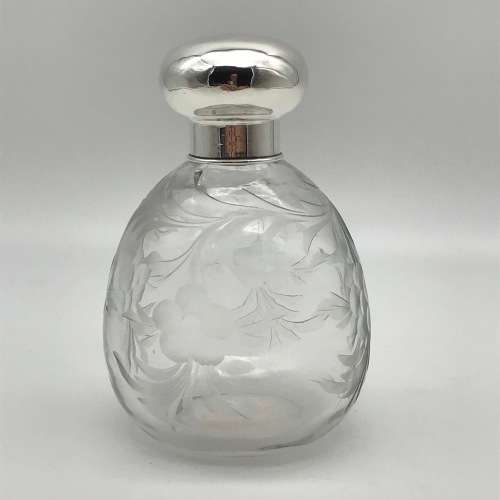 Sterling Silver & Crystal Antique Scent Bottle (1915)