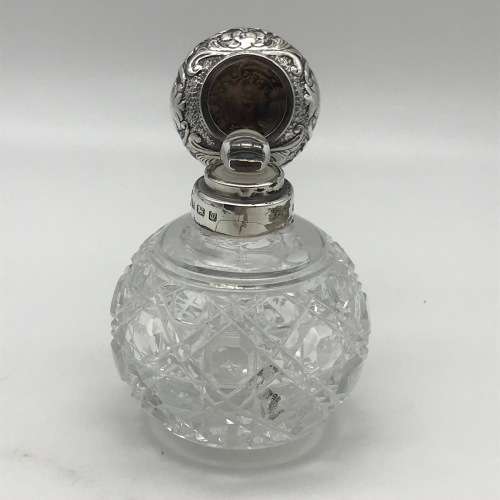 Vintage Silver and Crystal Perfume Bottle