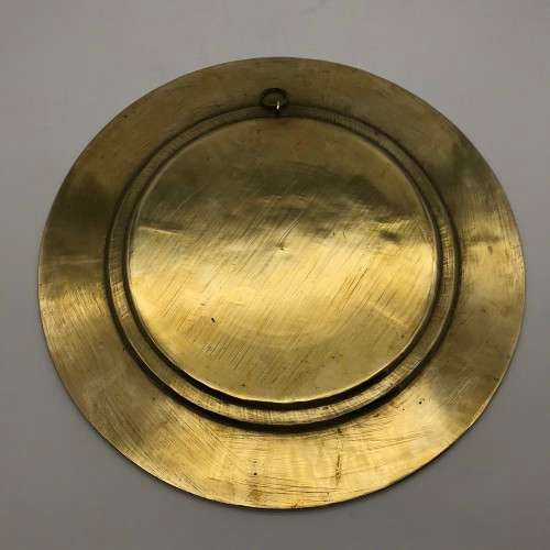 Impressive Early Indian Silver Inlaid Brass Wall Plate