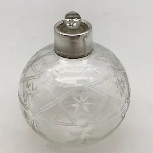 Antique Silver & Crystal Perfume Bottle (1920)