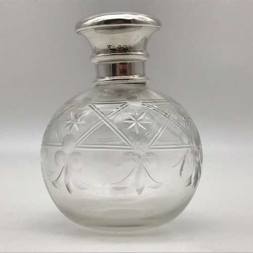 Antique Silver & Crystal Perfume Bottle (1920)