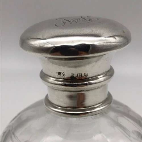 Antique Silver & Crystal Perfume Bottle (1920)