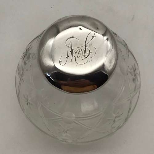 Antique Silver & Crystal Perfume Bottle (1920)