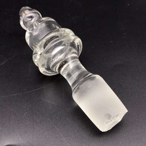 1950`s Hand-Blown, Painted Glass Decanter & Stopper