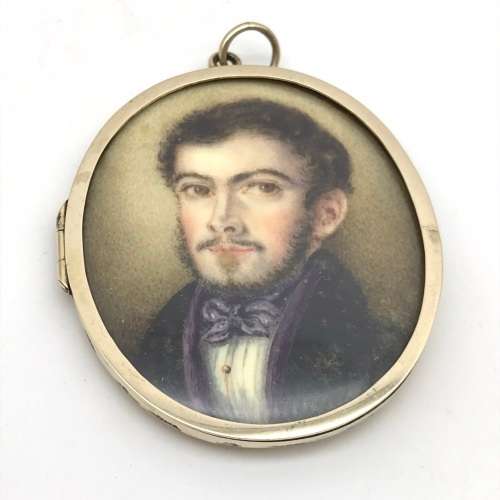Gold Antique Miniature Portrait Pendant/Locket (1839)